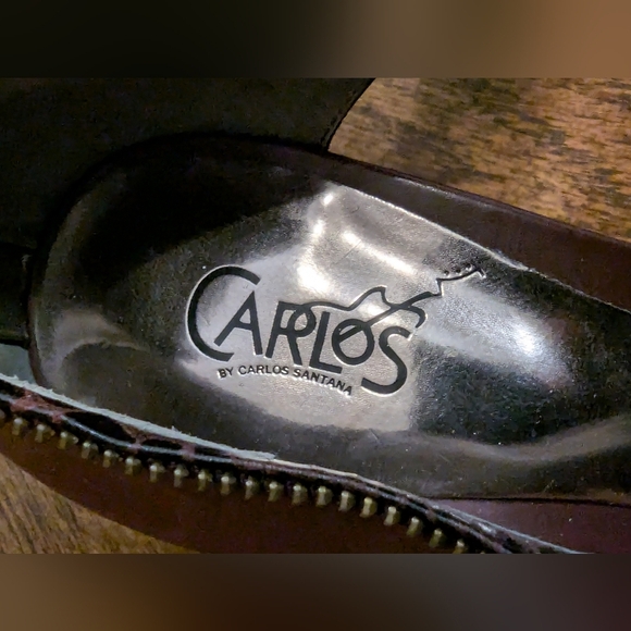 Carlos by Carlos Santana burgundy Passion Zippered stiletto skyscaper Heels Sz 7 - Picture 5 of 15